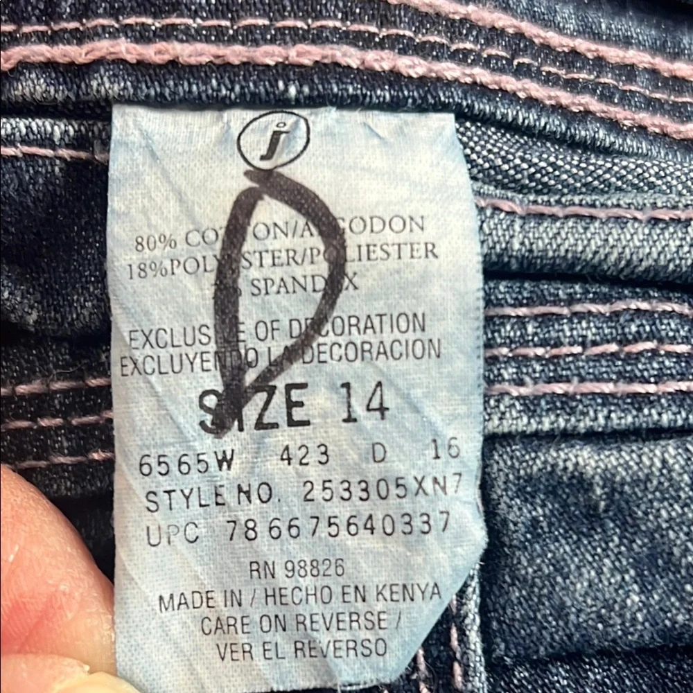 Y2K Girls Jordache Blue Flare Wide Leg Jeans, Size 14